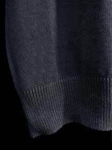 Men's Casual Versatile Solid Color Short Sleeve Knit Top, Suitable For Daily Wear And Commuting - Dark Grey - View 6