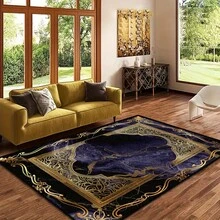 Elegant Golden Design Kitchen Carpet, Area Rug For Living Room, Bedroom, Soft Carpet, Indoor Carpet, Office Entrance, Interior Decoration, Game Room, Hotel, Cafe, Store Carpet - 1PC - 查看 3