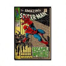 Marvel 1張復古蜘蛛人漫畫海報，復古漫威壁飾，適合開學、萬聖節、聖誕節和生日送給超級英雄迷的禮物。防水高解析度印刷藝術海報，輕量帆布畫，粉絲收藏家居禮品。 - 彩色 - 查看 14