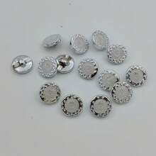 20pcs/1.5cm Fashion Personalized Minimalist Round Plastic Bohemian Style Buttons Gold Silver Buttons European And American Style Vintage High-End Retro Geometric Pattern Bowl-Shaped Buttons Handmade Sewing High-Quality Versatile Buttons DIY Decoration For Clothes Bags Hats Coats Sweaters Pants Shirts Suits - 20pcs/1.5cm Gold Geometric Pattern Buttons - View 12