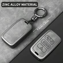 Car Key Case With Keychain For Land Rover & , Fit Evoque Velar Discovery LR2 LR4 XF XJ XE, 5 Button Protective Shell - Ring Buckle - View 1