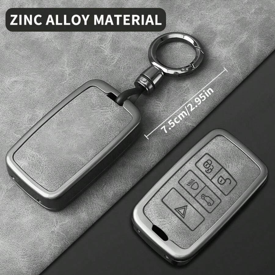 Car Key Case With Keychain For Land Rover & , Fit Evoque Velar Discovery LR2 LR4 XF XJ XE, 5 Button Protective Shell - Ring Buckle - View 1