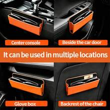 1pc Car Multi-Function Storage Box, Car Organizer, Multi-Position Adhesive Car Interior Accessory, Universal Car Seat Gap Hanging Storage Bag, For Storing Keys, Glasses, Cards, Car Center Console Storage Rack, Suitable For All Car Models - A - View 5