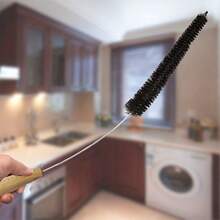 1pc Flexible Dryer Vent Cleaning Brush, 70cm Long Wood Handle Lint Remover, Stainless Steel Bendable Lint Trap Cleaner, Multi Purpose Brush For Refrigerator Coils, Furniture Crevices, Pipe Duct Cleaning, Fire Prevention Household Cleaning Tool - 27.55in - View 6