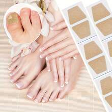 120pcs Tea Tree Oil Nail Patches For Brittle Yellow Thickened Discolored Broken Toenails, Invisible Wearable With Shoes, Skin-Friendly Long-Lasting Adhesive, Daily Foot Protection, Strong Nails - Apricot - View 2