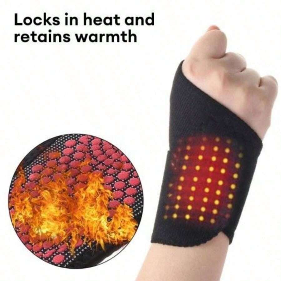 Washable Fabric Magnetic Wrist Guards, Hand Warmth And Protection - Black - View 1