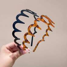 2/1pc Korean Style Long Tooth Wavy Headband, High Crown Design, Face Washing Hairband For Organizing Loose Hair, Non-Slip Women's Hair Accessory - One Size - View 13