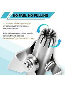 Stainless Steel Manual Nose Hair Trimmer/Washable Neutral Tool, For Nose Hair Grooming, Daily, Home, Hair, Unisex, Facial - Multicolor - View 5