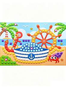 Children's Educational Mosaic Tile Puzzle Sticker DIY Craft Material Kit - Multicolor - View 11
