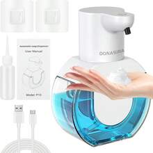 DONASIRA Dispenser Sabun Otomatis Inframerah Cerdas Tanpa Sentuh Kapasitas Besar 420ml, Pompa Dispenser Cepat Busa Cair Tanpa Sentuh, Mesin Cuci Tangan Elektrik, Perangkat Cuci Tangan Sensor, Tangki Air Transparan, Bahan Plastik ABS, Tahan Air IPX5, 4 Tingkat Pencahayaan yang Dapat Diatur untuk Volume Busa/Cairan, Cocok untuk Dapur dan Kamar Mandi, Produk Baru untuk Musim Semi - Berbagai warna - View 13