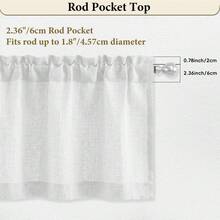 1pc/2pcs, White Japanese Retro Faux Linen Kitchen Curtains, Made Of Soft And Thick Polyester Fabric, Provides Natural Light Filtration And Privacy Protection, Washable, Suitable For Kitchen, Bedroom, Living Room, Office, RV And Bay Window. - White - View 9