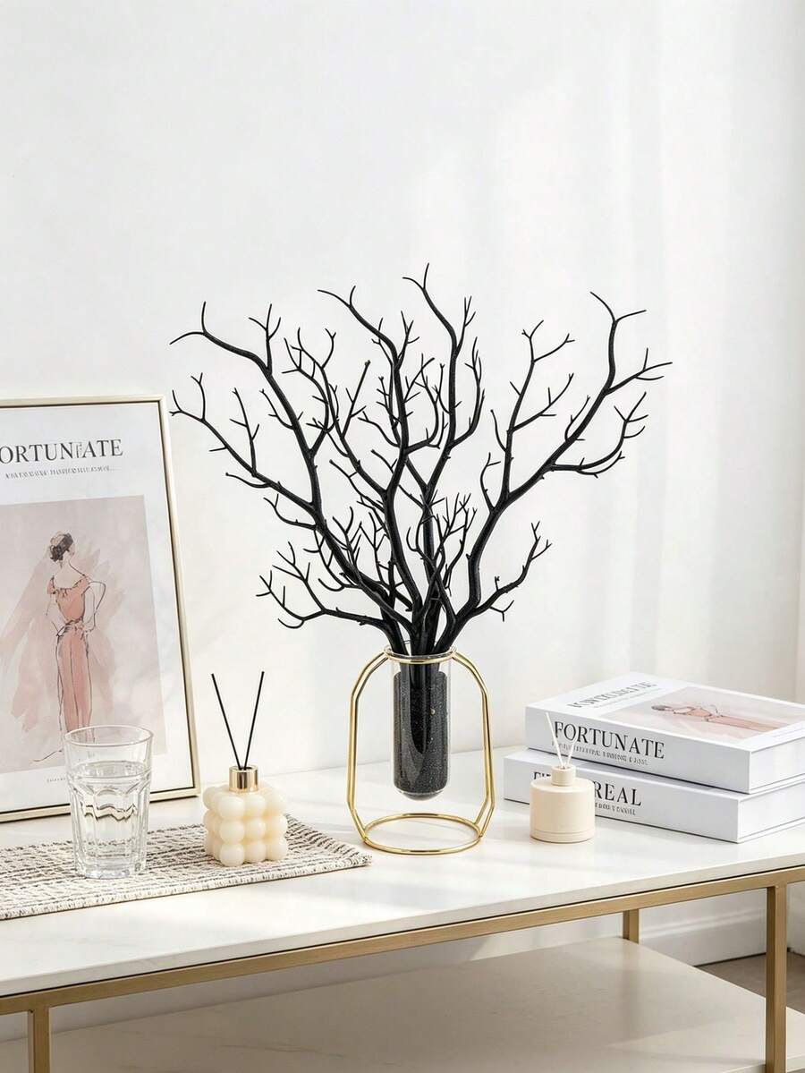 5pcs Artificial Tree Branches, Suitable For Home, Wedding, Party Decoration, Table Centerpiece, Valentine's Day, Birthday Gift, Graduation Ceremony And Other Occasions - Black - View 1