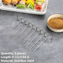 5/10/20 Pcs Stainless Steel Vertical BBQ Skewers - 3.66 Inch Mini Barbecue Sticks For Air Fryer, Oven & Grill - Metal Kabobs For Meat, Vegetable, Camping & Party - Easy Clean & Rust Resistant - Multicolor - View 14