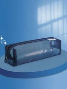 tonxiyuemu Transparent Mesh Pencil Case, Suitable For Students, Stationery Supplies And Bags - Portable Storage Solution - Single Piece - View 7