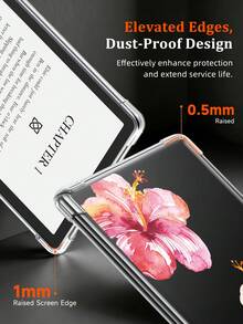 Hibiscus Flower Pattern Transparent Shockproof Full Coverage Soft Silicone Protective Case Compatible With Kindle 11th Gen 2024/Kindle Paperwhite 12th Gen 2024/Kindle Colorsoft Signature Edition, Clara Colour/Bw/2E - Multicolor - View 8