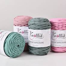 1 Solid Color Cotton Weaving Thread, 4mm And 50m Soft Crochet Hooks, Suitable For DIY Plant Hangers, Bags, And Home Decoration - Multicolor - View 5
