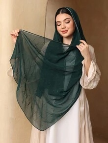 1pc Lightweight Chiffon Solid Color Scarf, Women Hijab Simple Versatile Decorative Shawl For Sun Protection - Multicolor - View 10