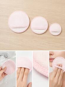 3 Pieceswashable And Reusable Makeup Removal Glove Set, Suitable For All Skin Types For Facial Cleansing, Makeup Removal, And Washing - Multicolor - View 5