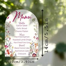 Arched Personalized Wedding Menu Card, Customized Wedding Dinner Menu, Elegant Minimalist Floral Design, Wedding Table Decor, Customizable Event Menu Card, Suitable For Weddings And Pre-Wedding Parties, Minimalist Wedding Table Decor - Arched Menu - View 5