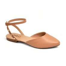 Women's Flat Shoes With Pointed Toe, Adjustable Ankle Strap, Spikes, Comfortable - Beige - View 3