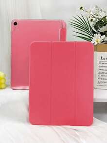 1件透明壓克力三折式西瓜紅平板保護殼，相容 iPad Mini6/Mini7/9.7/10.2/10.5/Air4/Air5/10.9/Pro 11 吋/10代/Pro11-In.(M4)-2024/Air 7(M3)2025(11吋)/Air 8(M4)2026(11吋)/(A16) 11 吋 11代 2025 型號，平板保護殼，三折支架，內置筆槽，高透明壓克力背殼，防摔，睡眠/喚醒，簡約/經典/休閒，不含筆，部分型號配有鏡頭框 - 西瓜紅 - 查看 5