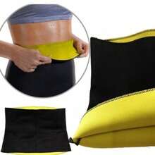 Moisture-Wicking Anti-Slip Waist-Cincher Shaping Belt, Black And Neon Yellow Colorway, Suitable For Sports And Casual Wear, Hand Washable - Black - View 5