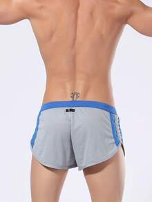 de pantalones cortos deportivos casuales para hombre, de secado rápido, no transparentes, finos, transpirables, de corte holgado y línea A para el hogar, ropa interior, playa y natación - Gris - Ver 3