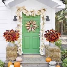 5 piezas de Crisantemo y Margarita Artificiales, Planta de Otoño Resistente a los Rayos UV para Exterior/Interior, Adecuada para Decoración de Jardín, Porche, Boda, Balcón, Habitación, Oficina, Decoración del Festival de Cosecha de Otoño, Ramo de Novia DIY, Festival de Cosecha, Halloween - marrón café - Ver 8