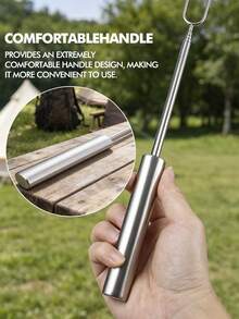 1pc/6pcs Stainless Steel Extendable BBQ Forks, 32.3cm Heat-Resistant Long Handle Double-Pronged Skewers, High Temperature Resistant And Easy To Clean, Suitable For Camping BBQ, Home Garden, Roasting Marshmallows, Chocolate Fondue, Home/Outdoor Universal, Multi-Functional Roasting Tool - BBQ Skewers - View 7