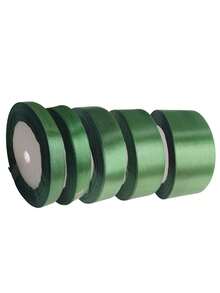 1 rouleau de 25 yards de ruban de satin vert foncé, convient pour les loisirs créatifs, l'emballage cadeau, la fabrication de nœuds, la décoration de fête, la décoration de mariage et la décoration de Noël - vert foncé - Voir 2