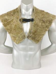 1 PC Medieval Viking/Norse Warrior Faux Fur Cape - LARP Photography Prop Cosplay Accessory,Halloween - Brown - View 4