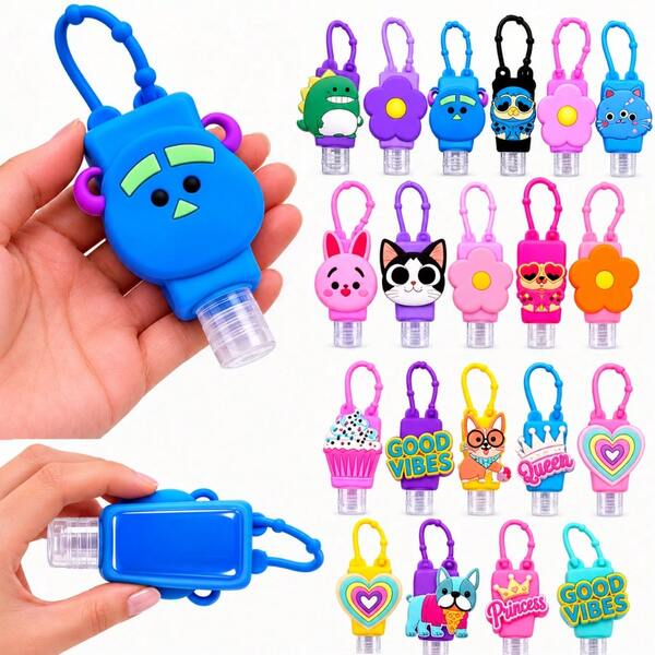 Porta Alcool Gel Frasco 30ml Silicone Mochila Chaveiro Bolsa