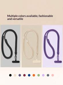Runway Round Metal Phone Lanyard, Adjustable Short Phone Chain, 2026 New Smartphone Wrist Strap Charm, 7mm Thick Braided Strap, Universal Premium Smartphone Accessory, Outdoor Sports Running Anti-Theft Anti-Loss Anti-Drop - Multi-color - Adjustable Long - View 3