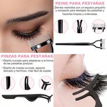 Kit Rizador de Pestaas 9 en 1 con Almohadillas de Recambio, Rizador de Pestaas Parcial, Herramientas de Maquillaje de Ojos, Pestaas Naturales de Larga Duracin - Morado + negro - Ver 5