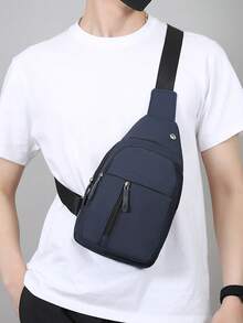 Bolso de pecho para hombre 2026 nueva moda, diseño casual de primavera, bolso bandolera de un solo hombro, bolso para exteriores de gran capacidad - A - Ver 5