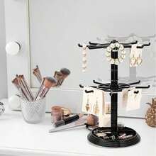 1pc Simple Fashion Multi-Layer Rotating Earring Storage Rack, Women's Jewelry Display Stand Organizer For Bracelets, Necklaces, Small Accessories, Hair Ties And Jewelry - Rotating Jewelry Storage Rack - View 9