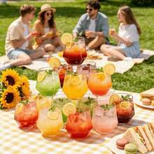 4/2pcs Transparent Glass Water Cup With A Large Capacity, Suitable For Cold Drinks, Juices, Lemonade, And Other Beverages, Serving As An Elegant Table Decoration For Family Meals, Picnics, And Holiday Gatherings. - Clear - View 3