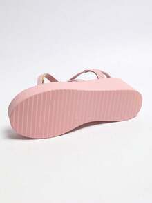 Damen Elastische Sandalen, Frühling/Sommer Essentiell Vielseitig, Zehenriemen Kühl Atmungsaktiv Bequem Leicht zu Tragen, Rot, Alltag, Flip Flop - Babypink - Übersicht 7