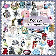50pcs Weird Core Millennium Y2K Elements Old Era Dreamcore Vintage Style Creative Personalized Decorative Tablet Water Bottle Stickers - Dream Core - 1988 - View 11