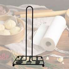 Modern Minimalist Metal Paper Towel Stand, Utensil Motif Decorative Base, Lightweight Yet Sturdy Freestanding Design For Easy Movement & Kitchen Countertop Organization - Multicolor - View 10