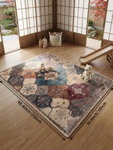 1pc Multi-Color Moroccan Style Living Room Rug. Suitable For Kitchen, Dining Room, Bedroom, Room Holiday Decor, Indoor/Outdoor, Office, Lobby, Non-Slip Doormat, Bathroom Rug, Hallway, Study Gaming Area Rug. - Multicolor - View 6