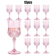 6/12pcs Plastic Wine Drinking Glasses, 7oz Green Plastic Vintage Champagne Vintage Wine Glasses, Unbreakable Goblets For Parties Wedding, Party, Red Wine Glass, Bars, Restaurants - 查看 13