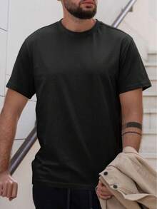 Round Neck Cartoon Print T-Shirt, Men's T-Shirt, Calimero, Women's T-Shirt Version, Soft, Comfortable, Suitable For Leisure Sports - 黑色 - 查看 10