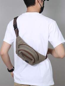Modische minimalistische Herrentasche für die Taille, geeignet für Lässig, Reisen, Einkaufen und Pendeln - Verschiedenfarbig - Übersicht 1