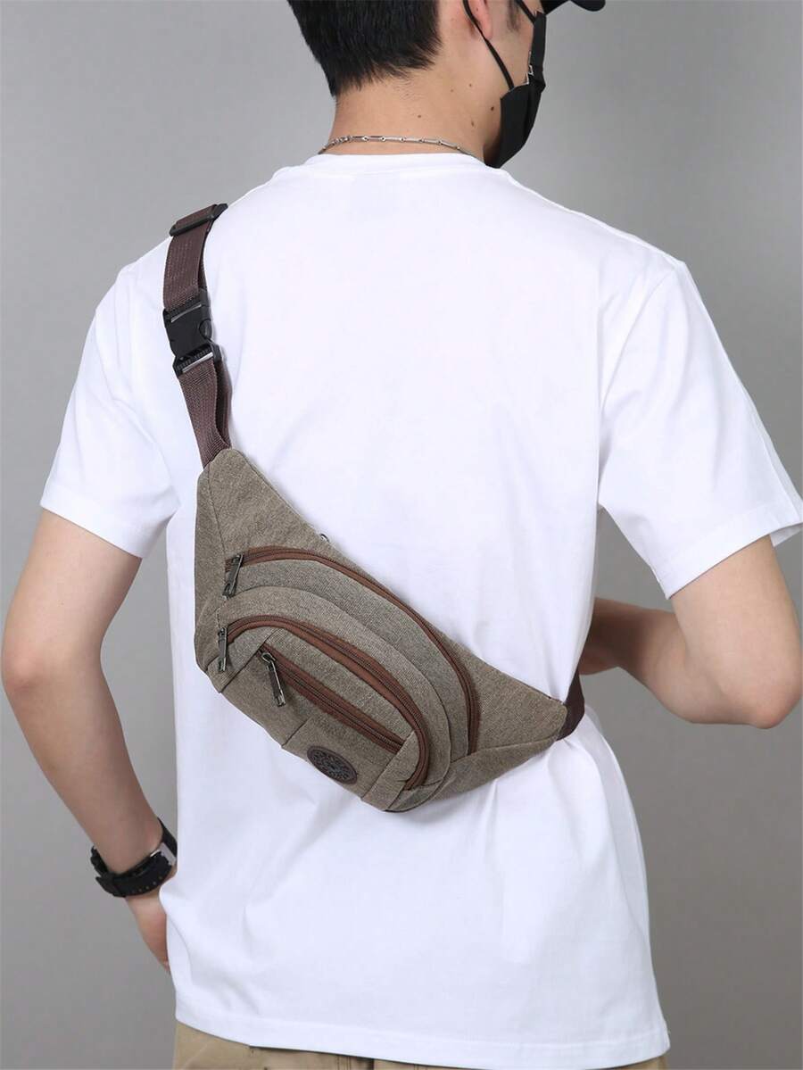 Modische minimalistische Herrentasche für die Taille, geeignet für Lässig, Reisen, Einkaufen und Pendeln - Verschiedenfarbig - Übersicht 1