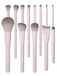 13PCS Pink Makeup Brush Set Professional Foundation, Eyeshadow,Concealer,Contour&Blush, Complete Cosmetic Tool Kit For Beginners&Makeup Lovers,Ultra-Soft For Flawless Application - Baby Pink - View 2