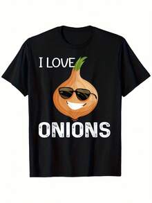 ómoda camiseta de cuello redondo, adecuada para uso casual, fiestas y como regalo - Camiseta novedosa lavable, ropa divertida para el fin de semana, estilo único, tela ligera, mangas cortas. - Negro - Ver 1