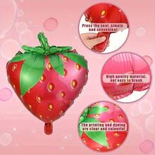 6pcs Cute Red Strawberry Foil Balloons Set For Strawberry Theme Kids Birthday Party Decoration - View 7