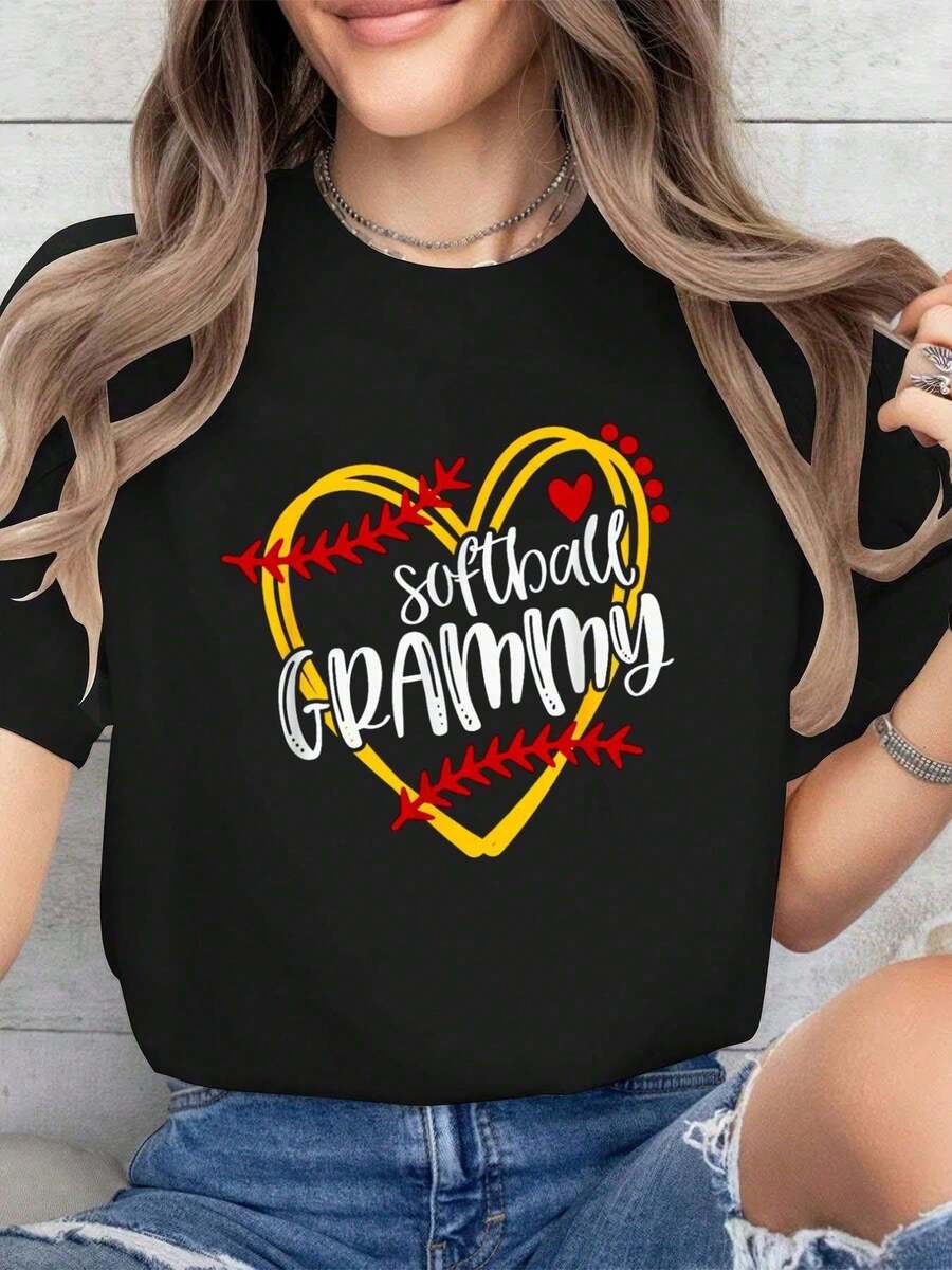 I'm That Grandma Sorry Not Sorry Diseño Gráfico Tee Black Casual para Mujer Camiseta With Fun Print For Everyday Wear