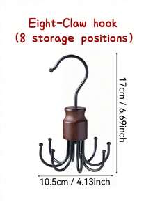 1pc Rotating Wooden & Metal Storage Rack - Multi-Functional Wardrobe Organizer For Belts, Bras, Tank Tops, Ties And Scarves, Space-Saving Design, Suitable For Fashion Wardrobe Organization (Travel Essential, Towel Clip, Beach Towel Clip, Multi-Functional Travel Storage & Drying Rack) - Multicolor - View 13
